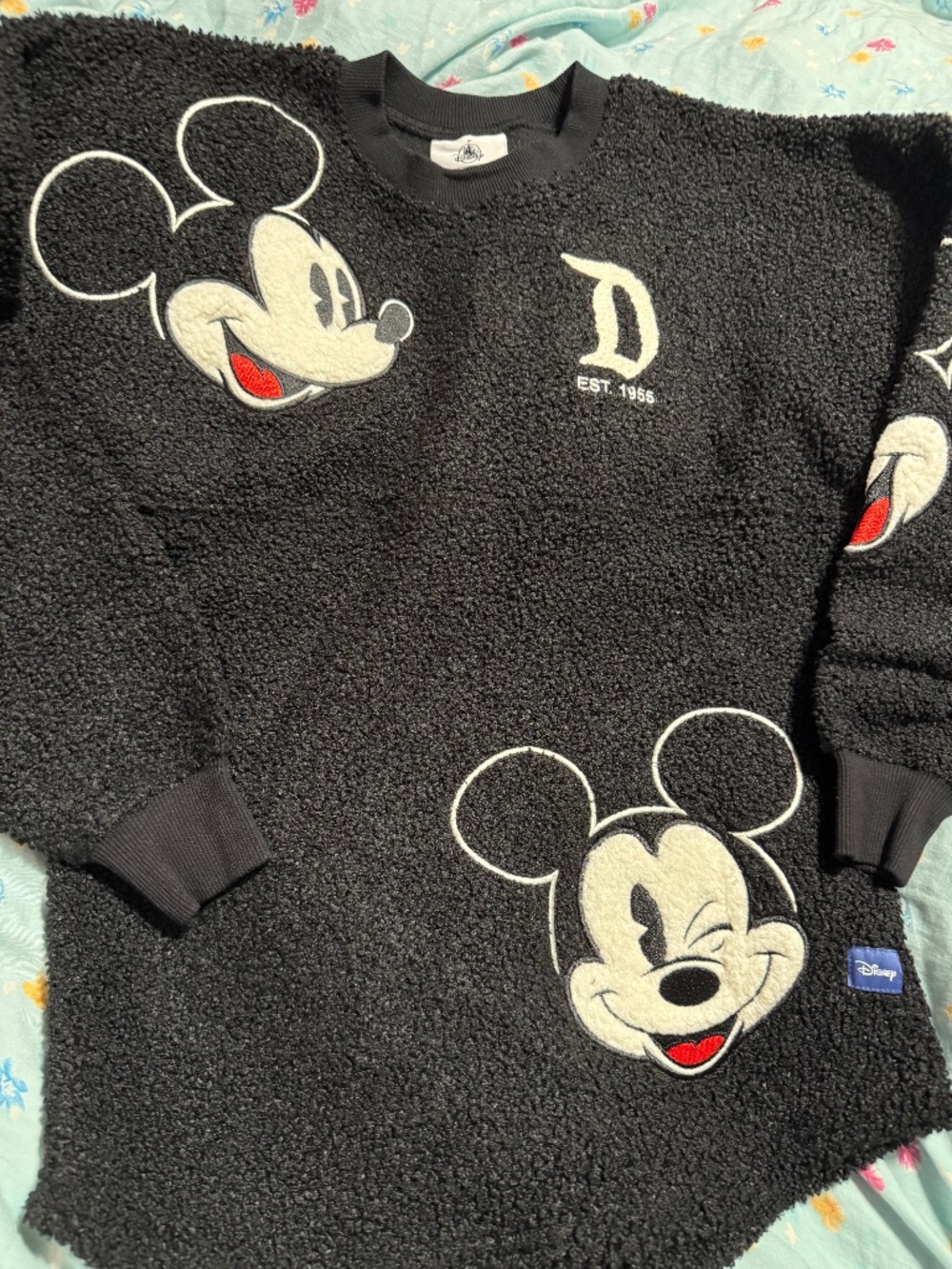 Disneyland Disney parks Mickey Mouse black Sherpa fuzzy spirit jersey nwt